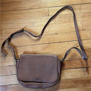 Fossil Tan Leather Crossbody Bag
